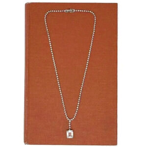 Vintage Art Deco Rhinestone Necklace Emerald Cut Silver Necklace Wedding Formal‎